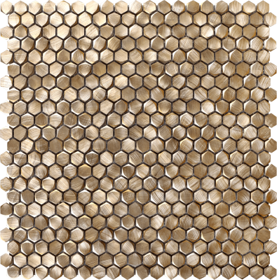 12"x12" Golden Dreams Medium Hex Aluminum Mosaic