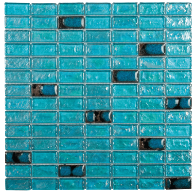 .75"x1" (12"x12") Ocean Vibes Glass and Ceramic Mosaic