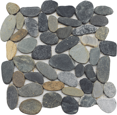 12"x12" Shadowstone Sliced Matte Pebble Mosaic
