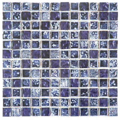12"x12" Violet Dream Mix Marble Glass Mosaic
