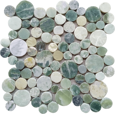 12"x12" Jade Glow Semi-Precious Round Mosaic