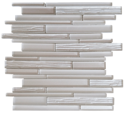 12"x12" Natural Baguette Matte Glass Mosaic