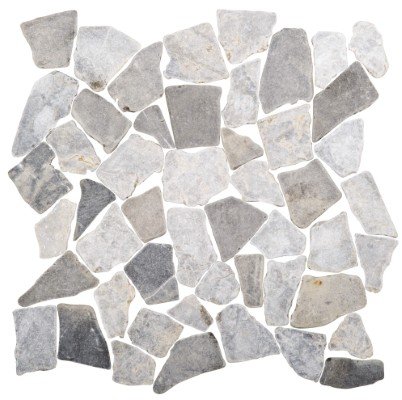 12"x12" Silver Mist Mini Opus Marble Mosaic