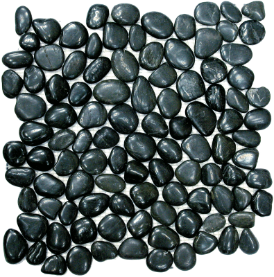 12"x12" Onyx Luxe Polished Pebble Mosaic