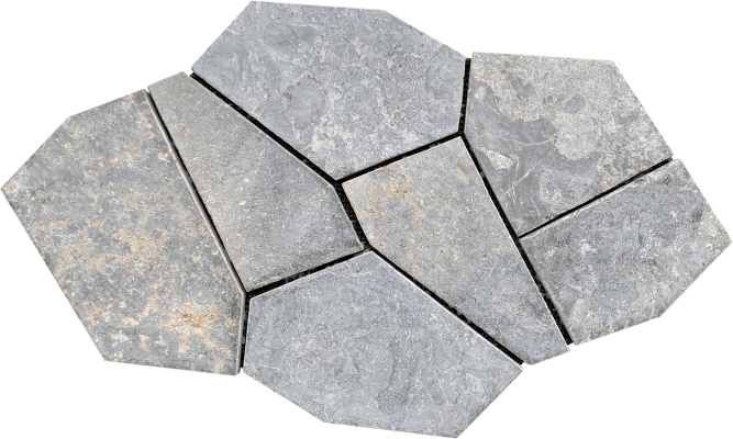 19.8"x11.2"x3/8" Foggy Grey Charm Marble Mesh-Mounted Mosaic