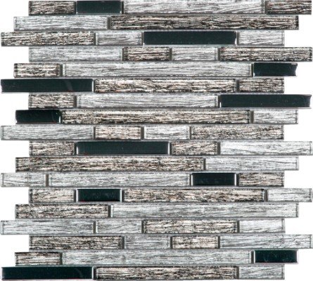 12"x12" Neutral Cloudy Allure Polished Baguette Glass Mosaic
