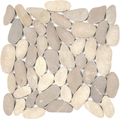 12"x12" Desert Sand Sliced Matte Pebble Mosaic