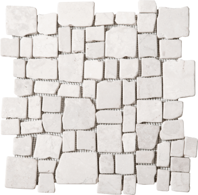 12"x12" Alabaster Allure Matte Cubic Marble Mosaic