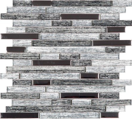 12"x12" Cloudy Allure Polished Baguette Glass Mosaic