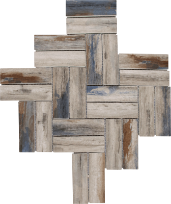 11"x11" Rustic Essence Recycled Matte Glass Herringbone Mosaic