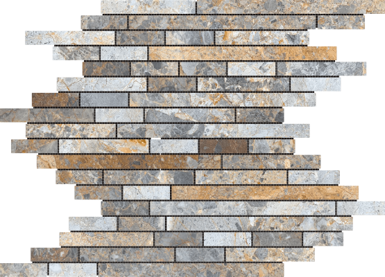 12"x12" Autumn Blend Baguette Mosaic