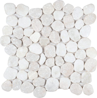 12"x12" Arctic Glow Marble Pebble Mosaic