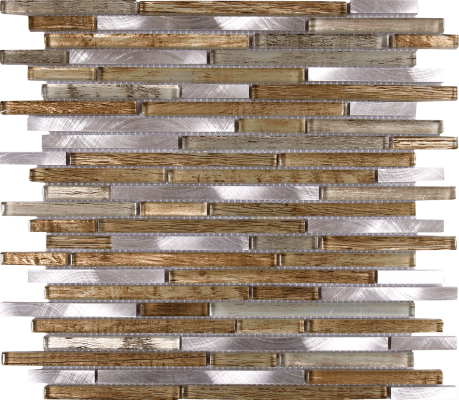 12"x12" Melange Allure Mix Metal and Glass Mosaic