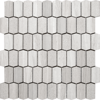 12"x12" Silver Mist Multi Finish Limestone Mosaic