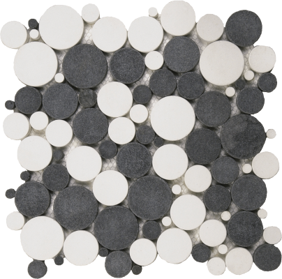 12"x12" Day and Night Mix Round Mosaic