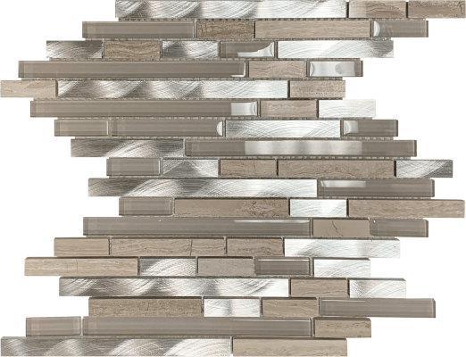 12"x12" Desert Nights Marble Glass and Aluminum Mosaic