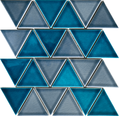 2"x2" Ocean Calm Triangular Glazed Ceramic Mosaic