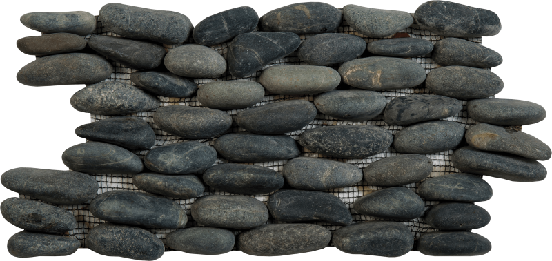 6"x12" Midnight Stacked Matte Pebble Mosaic