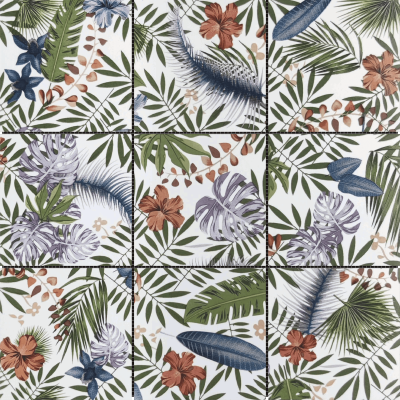 4"x4" (12"x12") Tropica Island Vibes Ceramic Mosaic