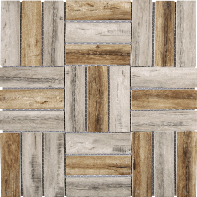 12"x12" Neutral Rustic Essence Recycled Glass Mosaic