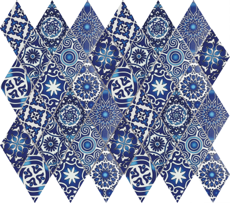 3"x3" (12"x12")Diamond Vibes Pattern Bliss Ceramic Mosaic